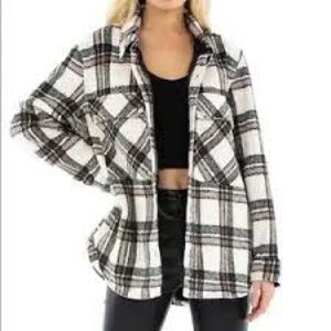 Pepper & Zoe Plaid Women's Jacket - Black and White